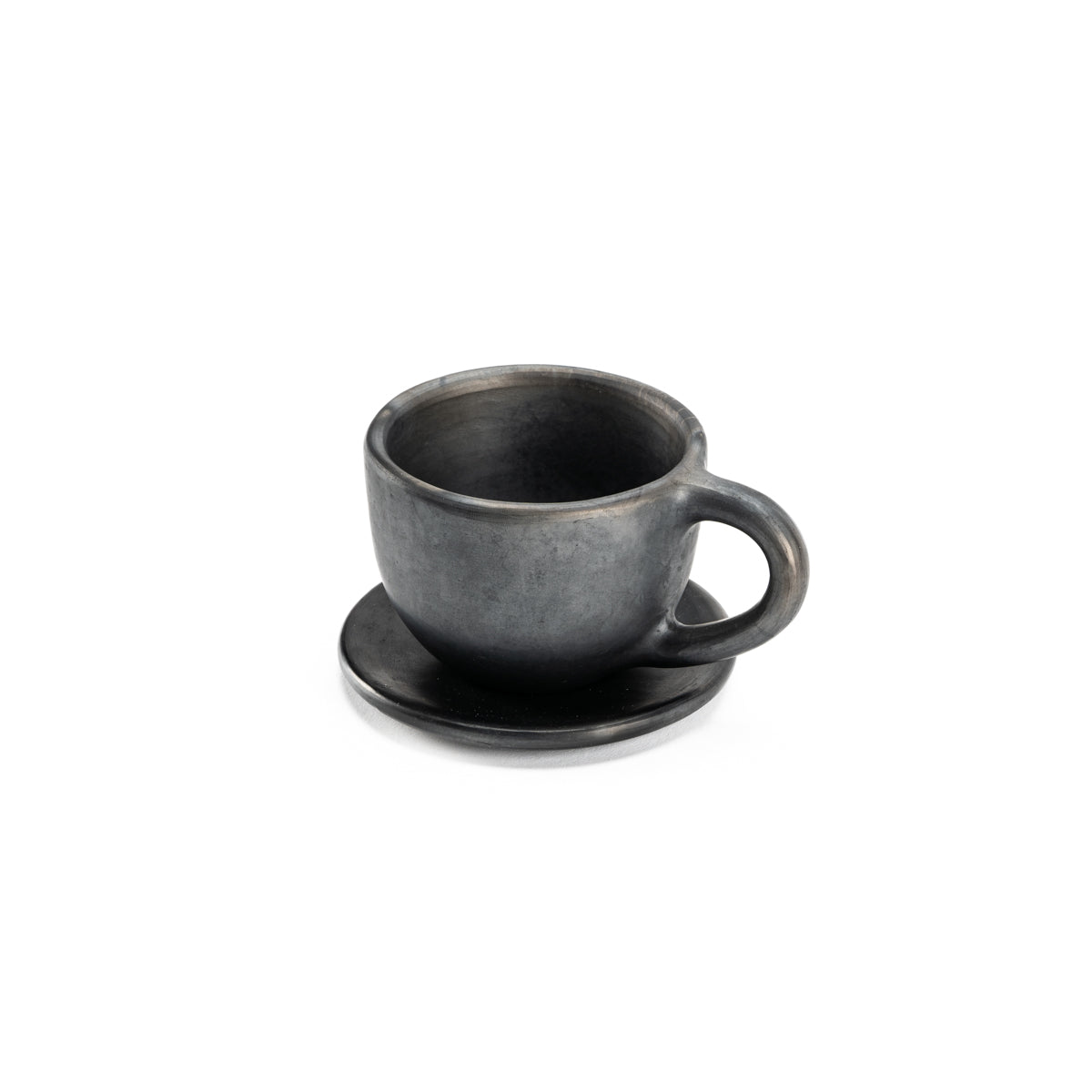 Amando Handcrafted Black Clay Coffee Set (set of 2)
