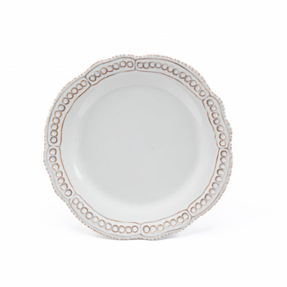 Estanzuela White Hand Painted Pottery Dinnerware ( Set of 2)