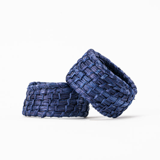 Merida Handwoven Henequen Napkin Ring in Blue (Set of 2 )