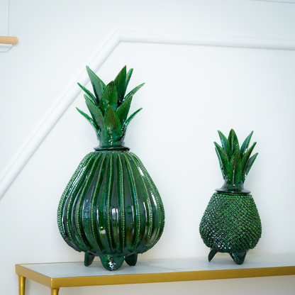Handcrafted Glazed Clay Pineapple "Pinched Style"