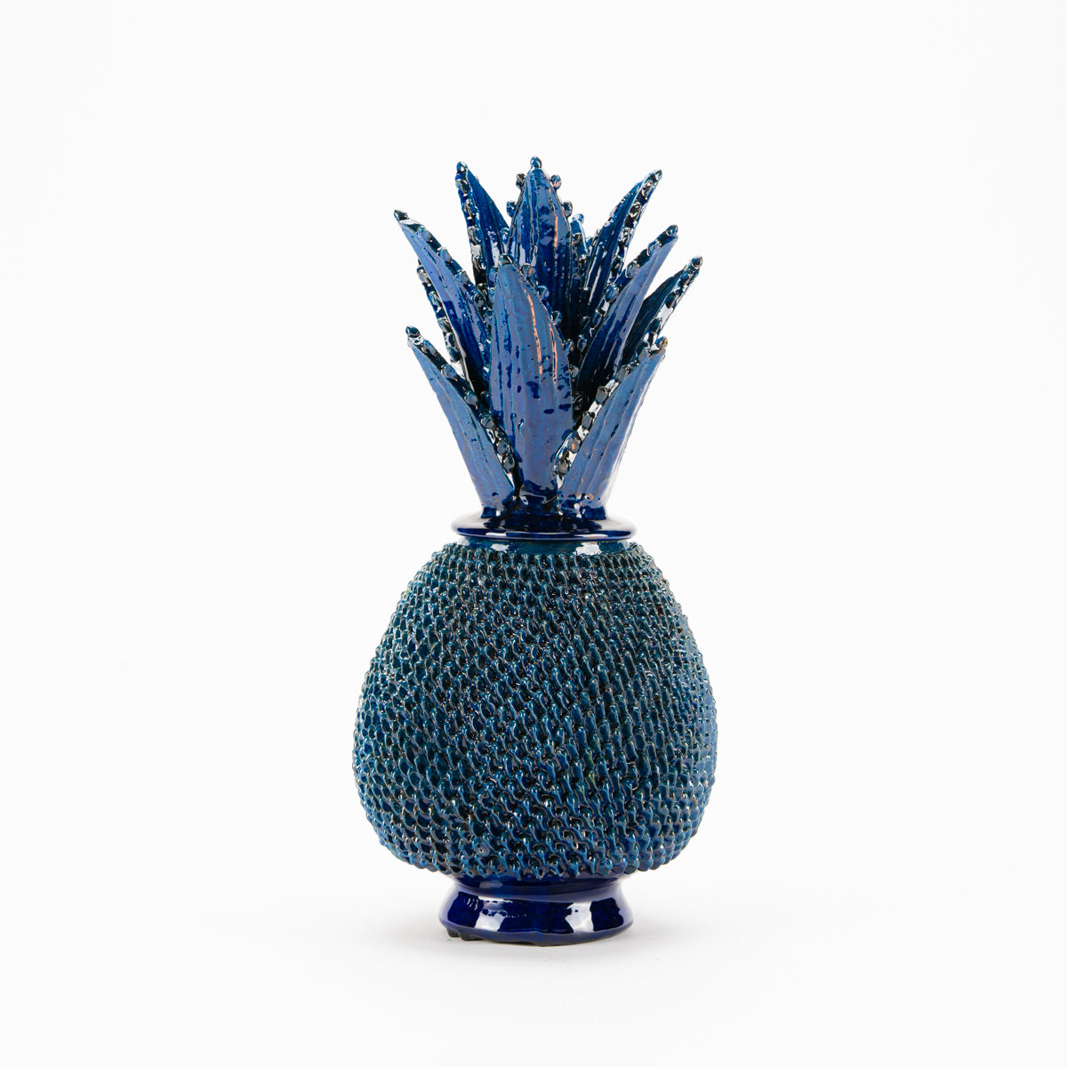 Medium Handcrafted Glazed Clay Pineapple "Spiked Style"