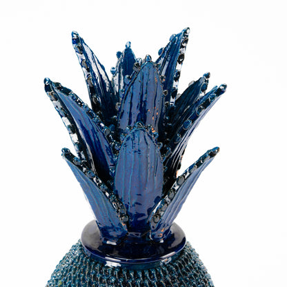 Medium Handcrafted Glazed Clay Pineapple "Spiked Style"