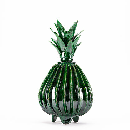 Handcrafted Glazed Clay Pineapple "Viznaga Style"